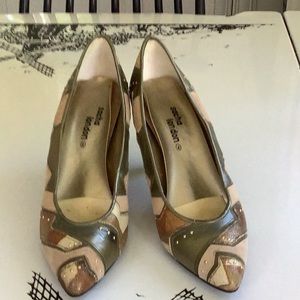 Multi , Leather,Suede Pump Vintage